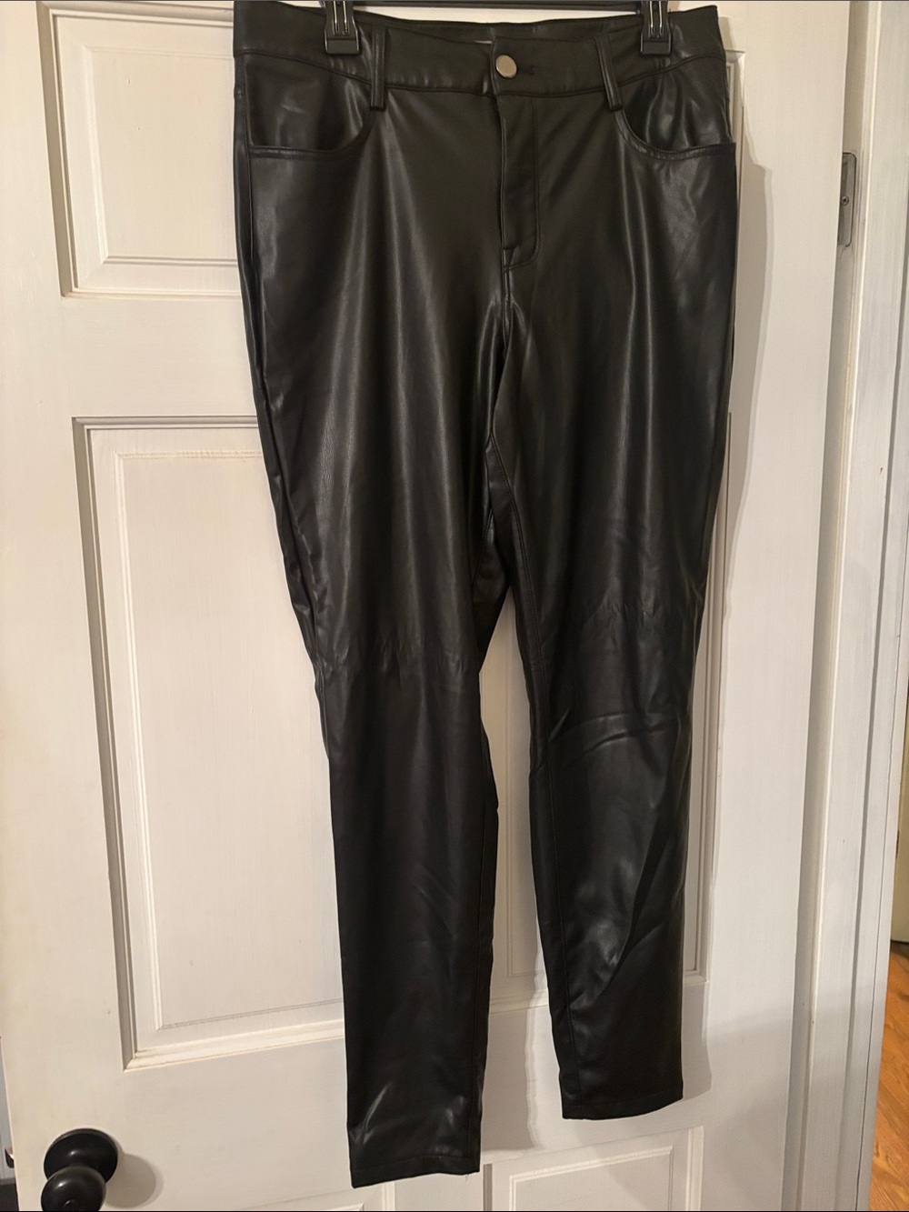 Maurices Black Faux Leather Slim-Fit Pants
